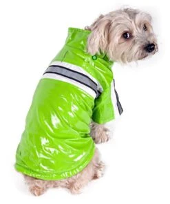 Pet Life ® 'Reflecta-Glow' Reflective Waterproof Adjustable Dog Raincoat Jacket W/ Removable Hood -Tropiclean Store pet life r reflecta glow reflective waterproof adjustable dog raincoat jacket w removable hood 759502