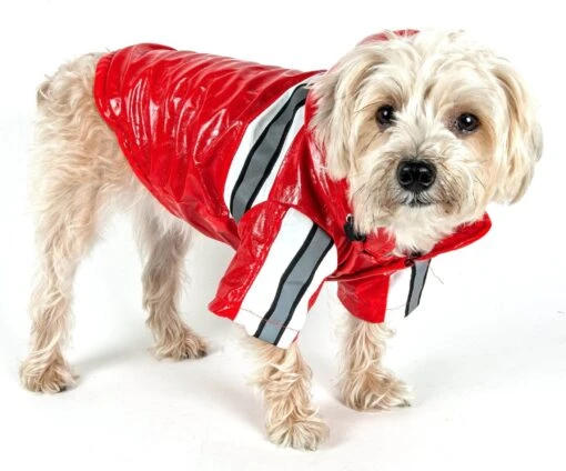 Pet Life ® 'Reflecta-Glow' Reflective Waterproof Adjustable Dog Raincoat Jacket W/ Removable Hood -Tropiclean Store pet life r reflecta glow reflective waterproof adjustable dog raincoat jacket w removable hood 861273