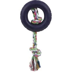 Pet Life ® Rubberized Chew Jute Rope And Tire Pet Dog Toy -Tropiclean Store pet life r rubberized chew jute rope and tire pet dog toy 279561