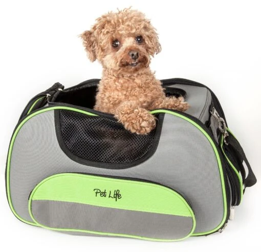 Pet Life ® 'Sky-Max' Airline Approved Designer Sporty Collapsible Travel Fashion Pet Dog Carrier -Tropiclean Store pet life r sky max airline approved designer sporty collapsible travel fashion pet dog carrier 909084