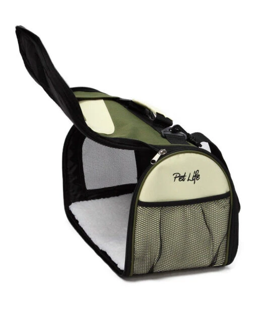 Pet Life ® Sporty Mesh Airline Approved Zippered Folding Collapsible Travel Pet Dog Carrier -Tropiclean Store pet life r sporty mesh airline approved zippered folding collapsible travel pet dog carrier 345693