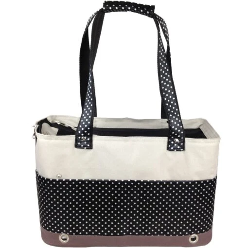 Pet Life ® 'Tote N' Boater' Trendy Spotted Designer Fashion Travel Pet Dog Carrier -Tropiclean Store pet life r tote n boater trendy spotted designer fashion travel pet dog carrier 664448