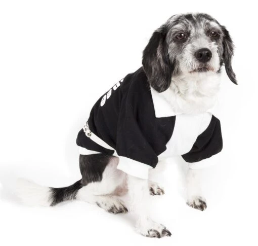 Pet Life ® 'Varsity-Barkcity' Buckled Collared Dog Coat Jacket -Tropiclean Store pet life r varsity barkcity buckled collared dog coat jacket 371832