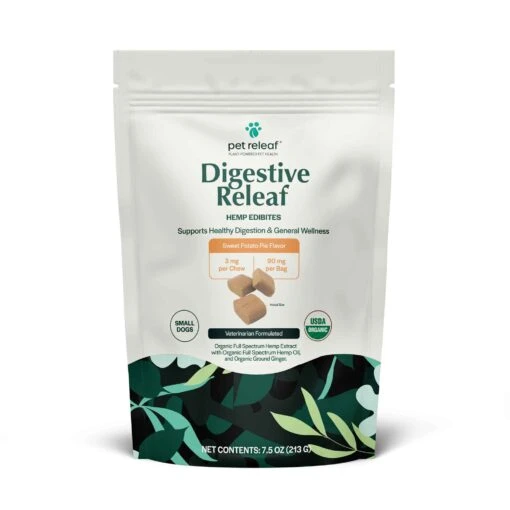 Pet Releaf Edibites Small Breed Sweet Potato Pie Digestive Health Softchew Dog Treats - 7.5 Oz Bag -Tropiclean Store pet releaf edibites regular sweet potato pie digestive health softchew dog treats 75 oz bag 554357