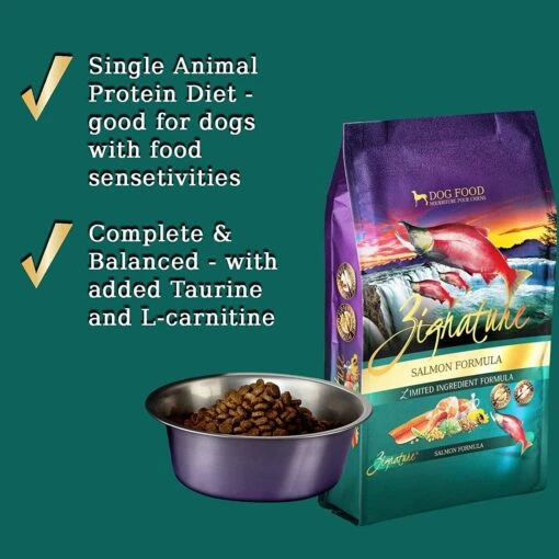 Pets Global Zignature Salmon Formula Dry Dog Food - 25 Lb Bag -Tropiclean Store pets global zignature salmon formula dry dog food 25 lb bag 174366