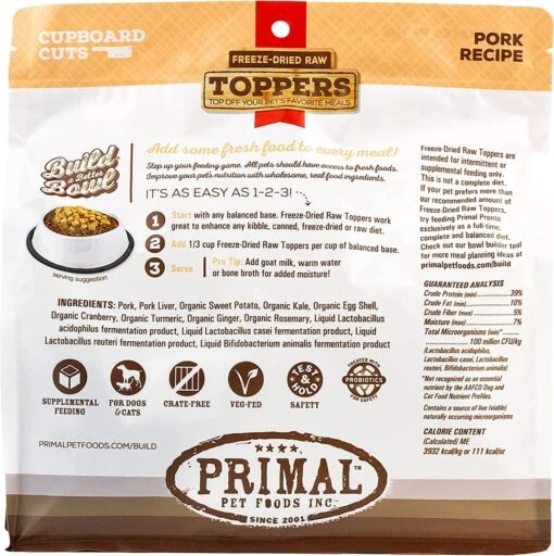 Primal Cupboard Pork Freeze-Dried Dog Treats - 18 Oz -Tropiclean Store primal cupboard pork freeze dried dog treats 18 oz 745871