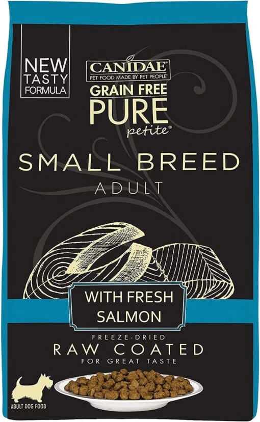 Pure Petite Small Breed Raw Coated Grain-Free Dry Dog Food - Fresh Salmon - 4 Lbs -Tropiclean Store pure petite small breed raw coated grain free dry dog food fresh salmon 4 lbs 149890