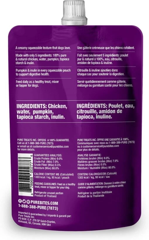 Purebites Gut & Digestion Squeezable Pouch Dog Food Toppings - 2.5 Oz Pouches - Case Of 15 -Tropiclean Store purebites gut digestion squeezable pouch dog food toppings 25 oz pouches case of 15 508613