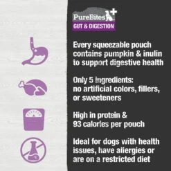 Purebites Gut & Digestion Squeezable Pouch Dog Food Toppings - 2.5 Oz Pouches - Case Of 15 -Tropiclean Store purebites gut digestion squeezable pouch dog food toppings 25 oz pouches case of 15 880623