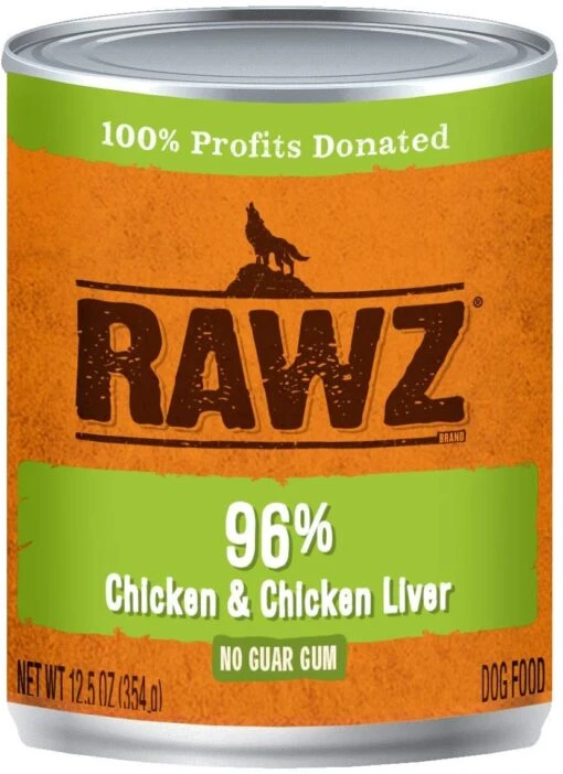 Rawz 96% Chicken & Liver Pate Canned Dog Food - 12.5 Oz - Case Of 12 -Tropiclean Store rawz 96 chicken liver pate canned dog food 125 oz case of 12 918657