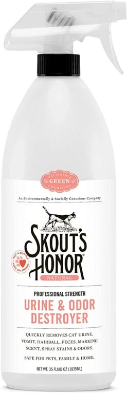 Skout's Honor Cat Urine & Odor Destroyer Stain And Odor Remover - 128 Oz Jug -Tropiclean Store skouts honor cat urine odor destroyer stain and odor remover 128 oz jug 525678