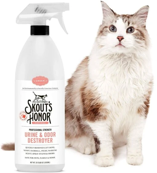 Skout's Honor Cat Urine & Odor Destroyer Stain And Odor Remover - 128 Oz Jug -Tropiclean Store skouts honor cat urine odor destroyer stain and odor remover 128 oz jug 602927