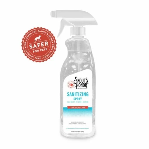 Skout's Honor Pet Sanitizing Spray - 32 Oz Bottle -Tropiclean Store skouts honor pet sanitizing spray 32 oz bottle 387825