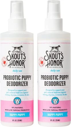 Skout's Honor Probiotic Daily Use Happy Puppy Dog Deodorizer - 8 Oz Bottle -Tropiclean Store skouts honor probiotic daily use happy puppy dog deodorizer 8 oz bottle 415430