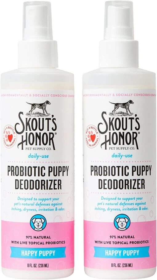 Skout's Honor Probiotic Daily Use Happy Puppy Dog Deodorizer - 8 Oz Bottle -Tropiclean Store skouts honor probiotic daily use happy puppy dog deodorizer 8 oz bottle 415430