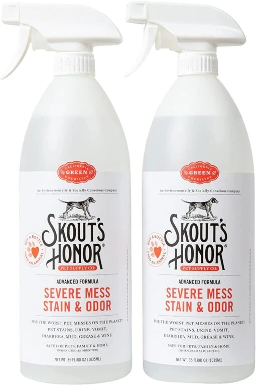 Skout's Honor Stain & Odor Severe Mess Advanced Formula Dog Stain And Odor Remover - 35 Oz Bottle -Tropiclean Store skouts honor stain odor severe mess advanced formula dog stain and odor remover 35 oz bottle 652709