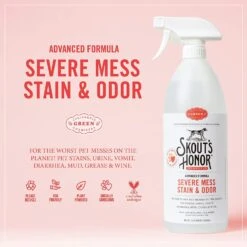 Skout's Honor Stain & Odor Severe Mess Advanced Formula Dog Stain And Odor Remover - 35 Oz Bottle -Tropiclean Store skouts honor stain odor severe mess advanced formula dog stain and odor remover 35 oz bottle 793460