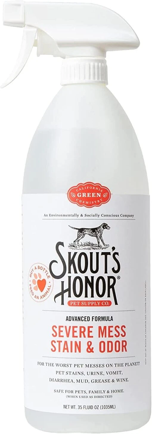 Skout's Honor Stain & Odor Severe Mess Advanced Formula Dog Stain And Odor Remover - 35 Oz Bottle -Tropiclean Store skouts honor stain odor severe mess advanced formula dog stain and odor remover 35 oz bottle 818609