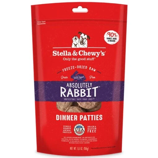 Stella & Chewy's Dinner Patties Rabbit Freeze-Dried Dog Food - 5.5 Oz -Tropiclean Store stella chewys dinner patties rabbit freeze dried dog food 55 oz 528831