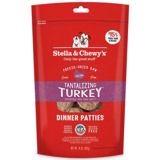 Stella & Chewy's Dinner Patties Turkey Freeze-Dried Dog Food - 14 Oz -Tropiclean Store stella chewys dinner patties turkey freeze dried dog food 14 oz 171014