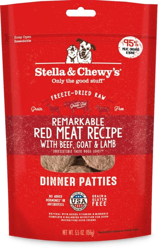 Stella & Chewy's Dinner Red Meat Freeze-Dried Dog Food - 5.5 Oz -Tropiclean Store stella chewys dinner red meat freeze dried dog food 55 oz 286107