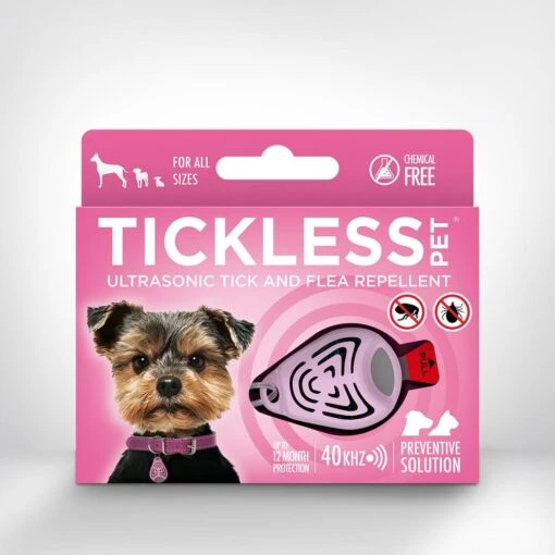 Tickless Pet Ultrasonic Flea And Tick Repeller For Dogs - Pink -Tropiclean Store tickless pet ultrasonic flea and tick repeller for dogs pink 793517