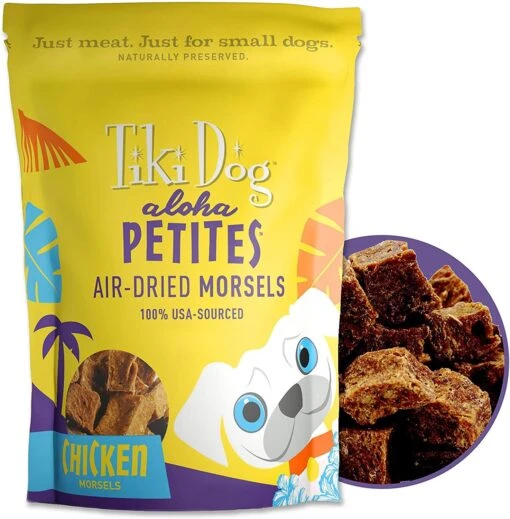 Tiki Dog Aloha Petites Air-Dried Morsels Chicken Food Toppers - 5 Oz Pouch -Tropiclean Store tiki dog aloha petites air dried morsels chicken food toppers 5 oz pouch 136671