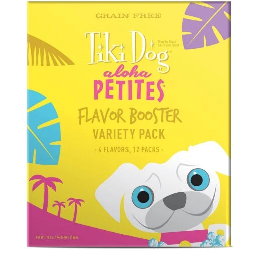 Tiki Dog Aloha Petites Flavor Booster Variety Pack Dog Food Topper And Mixer - 1.5 Oz Pouches - Case Of 12 -Tropiclean Store tiki dog aloha petites flavor booster variety pack dog food topper and mixer 15 oz pouches case of 12 999261