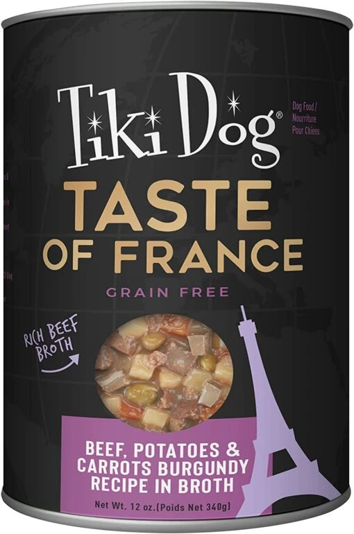 Tiki Dog Taste Of The World French Beef Burgundy Canned Dog Food - 12 Oz Can - Case Of 8 -Tropiclean Store tiki dog taste of the world french beef burgundy canned dog food 12 oz can case of 8 517704