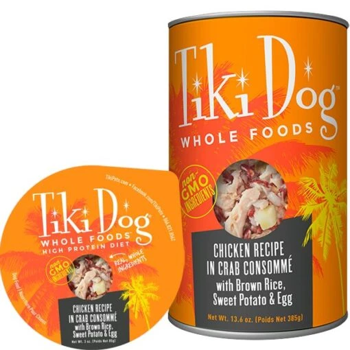 Tiki Dog Whole Foods Chicken / Crab Consommé Canned Dog Food - 13.6 Oz - Case Of 1 -Tropiclean Store tiki dog whole foods chicken crab consomme canned dog food 136 oz case of 1 121309