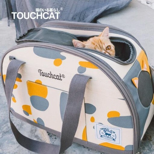 Touchcat 'Tote-Tails' Designer Airline Approved Collapsible Cat Carrier -Tropiclean Store touchcat tote tails designer airline approved collapsible cat carrier 885444