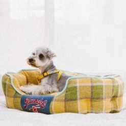 Touchdog 'Archi-Checked' Designer Plaid Oval Dog Bed -Tropiclean Store touchdog archi checked designer plaid oval dog bed 259282