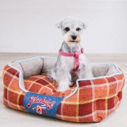 Touchdog 'Archi-Checked' Designer Plaid Oval Dog Bed -Tropiclean Store touchdog archi checked designer plaid oval dog bed 953990