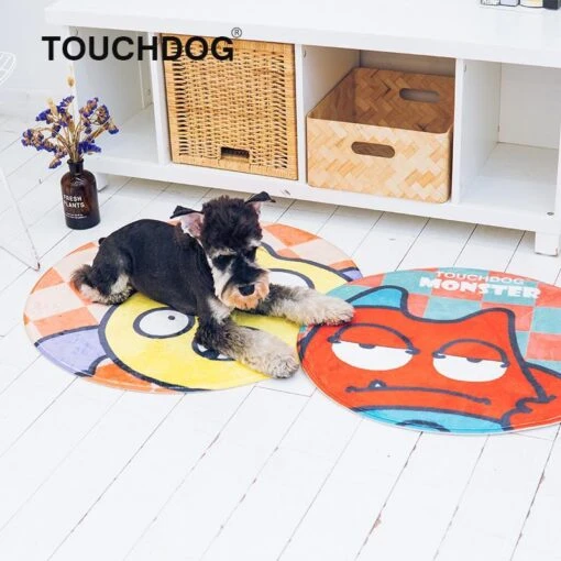 Touchdog Cartoon Crabby Tooth Monster Rounded Cat And Dog Mat -Tropiclean Store touchdog cartoon crabby tooth monster rounded cat and dog mat 735022