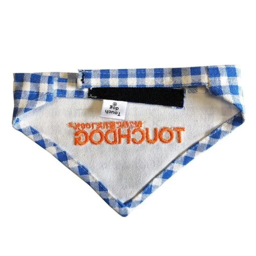 Touchdog Designer Hook-and-Loop Pet Bandana - Blue -Tropiclean Store touchdog designer velcro bandana blue 772189