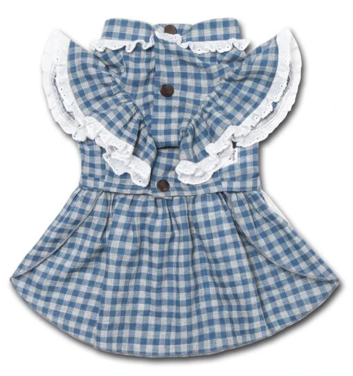 Touchdog 'I Love Poochi' Classical Plaid Fashion Designer Dog Dress -Tropiclean Store touchdog i love poochi classical fashion plaid dog dress 244304