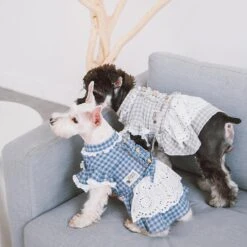 Touchdog 'I Love Poochi' Classical Plaid Fashion Designer Dog Dress -Tropiclean Store touchdog i love poochi classical fashion plaid dog dress 448055