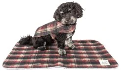 Touchdog ® 2-In-1 Tartan Plaid Dog Jacket And Matching Reversible Dog Mat -Tropiclean Store touchdog r 2 in 1 tartan plaided dog jacket with matching reversible dog mat 184075