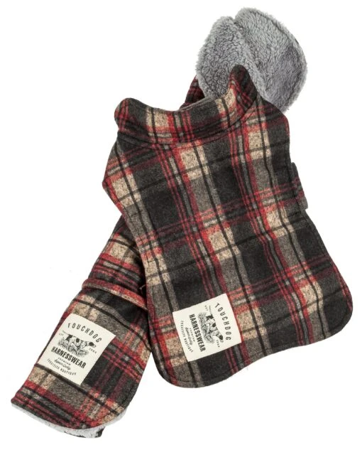 Touchdog ® 2-In-1 Tartan Plaid Dog Jacket And Matching Reversible Dog Mat -Tropiclean Store touchdog r 2 in 1 tartan plaided dog jacket with matching reversible dog mat 283685 scaled