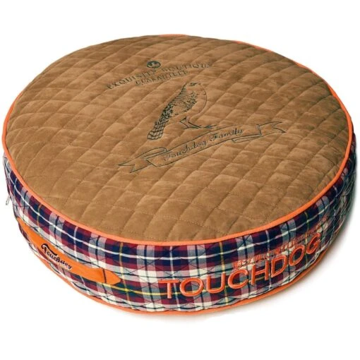 Touchdog ® 'Bark-Royale' Quilted And Raised Premium Rounded Designer Dog Bed -Tropiclean Store touchdog r bark royale posh rounded and raised fashion designer fleece quilted plaid pet dog bed mat lounge 213044