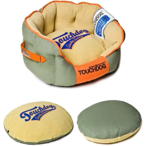 Touchdog ® 'Castle-Bark' Original Premium Designer Rounded Dog Bed -Tropiclean Store touchdog r castle bark original ultimate rounded retro faded premium designer fashion pet dog bed 417334