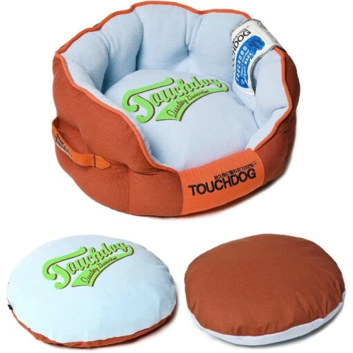 Touchdog ® 'Castle-Bark' Original Premium Designer Rounded Dog Bed -Tropiclean Store touchdog r castle bark original ultimate rounded retro faded premium designer fashion pet dog bed 795561