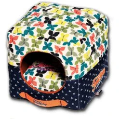 Touchdog ® 'Chirpin-Avery' 2-in-1 Collapsible Squared Dog And Cat Bed -Tropiclean Store touchdog r chirpin avery convertible squared 2 in 1 collapsible pet dog cat bed house 492058