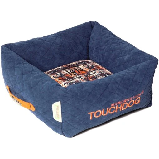 Touchdog ® 'Exquisite-Wuff' Quilted Squared Designer Dog Bed -Tropiclean Store touchdog r exquisite wuff posh rectangular diamond stitched fashion designer quilted fleece pet dog bed mat lounge 951563