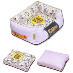 Touchdog ® 'Floral-Galoral' Designer Rectangular Dog Bed -Tropiclean Store touchdog r floral galoral vintage printed ultra plush rectangular fashion designer pet dog bed lounge 192408