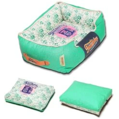 Touchdog ® 'Floral-Galoral' Designer Rectangular Dog Bed -Tropiclean Store touchdog r floral galoral vintage printed ultra plush rectangular fashion designer pet dog bed lounge 419533