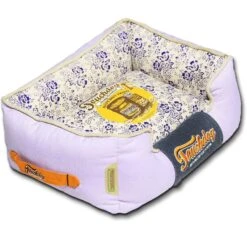 Touchdog ® 'Floral-Galoral' Designer Rectangular Dog Bed -Tropiclean Store touchdog r floral galoral vintage printed ultra plush rectangular fashion designer pet dog bed lounge 619222