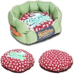 Touchdog ® 'Lazy-Bones' Rabbit-Spotted Rounded Designer Dog Bed -Tropiclean Store touchdog r lazy bones rabbit spotted premium rounded fashion designer pet dog bed lounge 146735