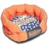 Touchdog ® 'Lazy-Bones' Rabbit-Spotted Rounded Designer Dog Bed -Tropiclean Store touchdog r lazy bones rabbit spotted premium rounded fashion designer pet dog bed lounge 680274