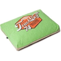 Touchdog ® 'Sporty Vintage' Original Reversible Rectangular Designer Dog Bed -Tropiclean Store touchdog r sporty vintage original throwback reversible plush rectangular pet dog bed 897551